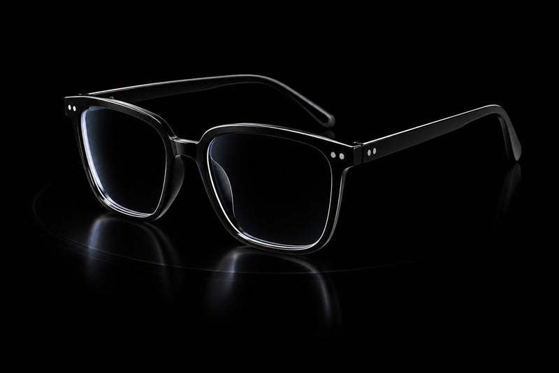 Lunettes anti lumière bleue PEACEPUPIL, monture plastique noire (noir), sur fond noir